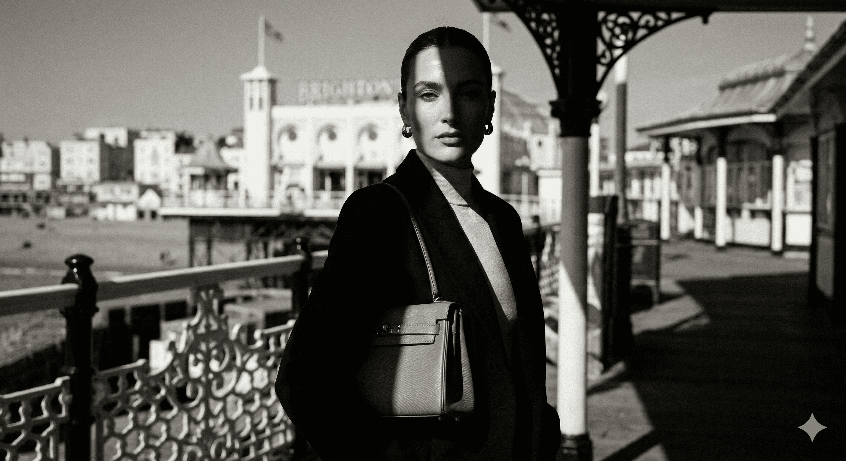 artificial intelligence female models showcasing luxury fashion in futuristic studio setting