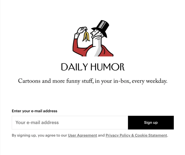 New Yorker Opt-in Email Example