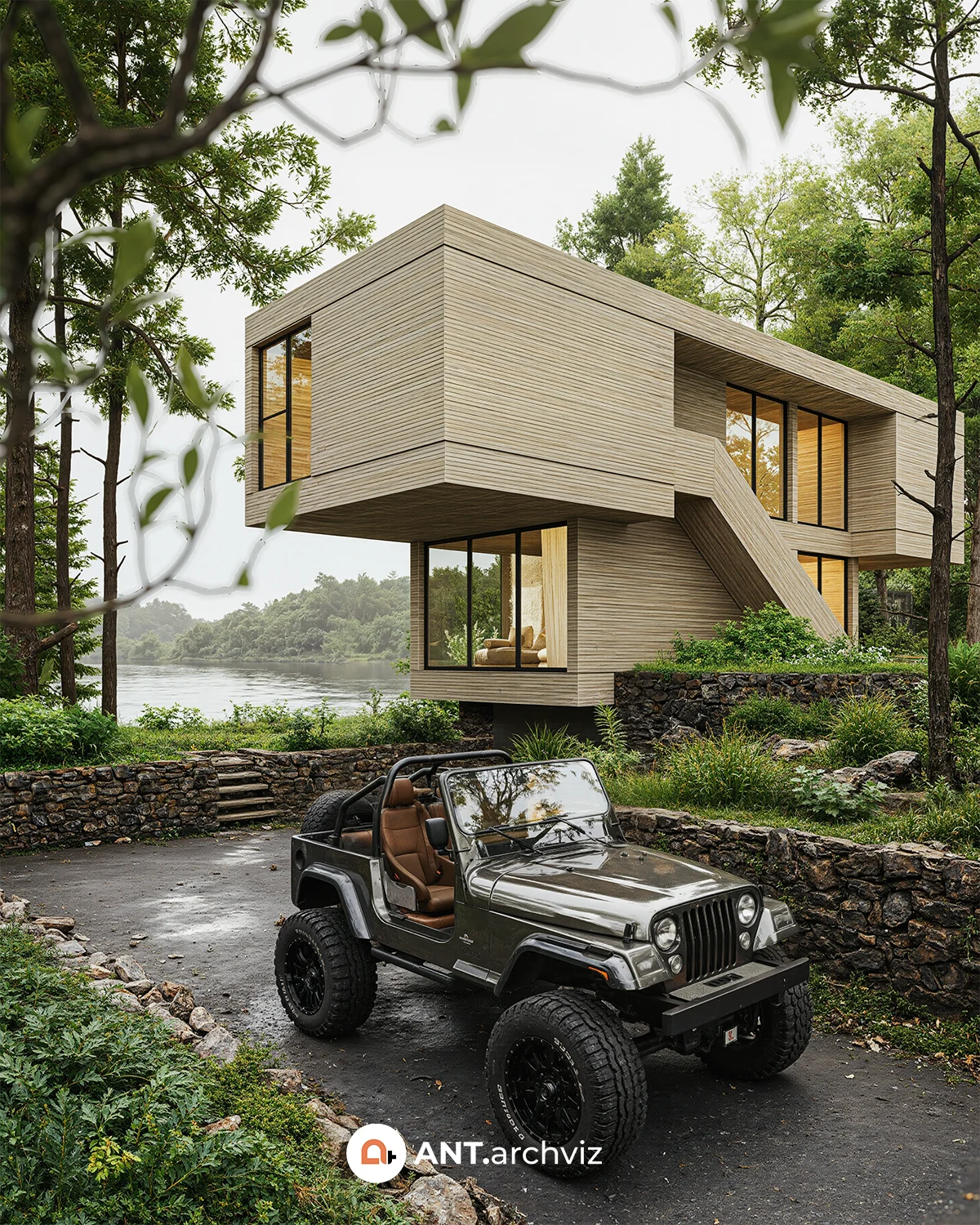 Hillside Timber House