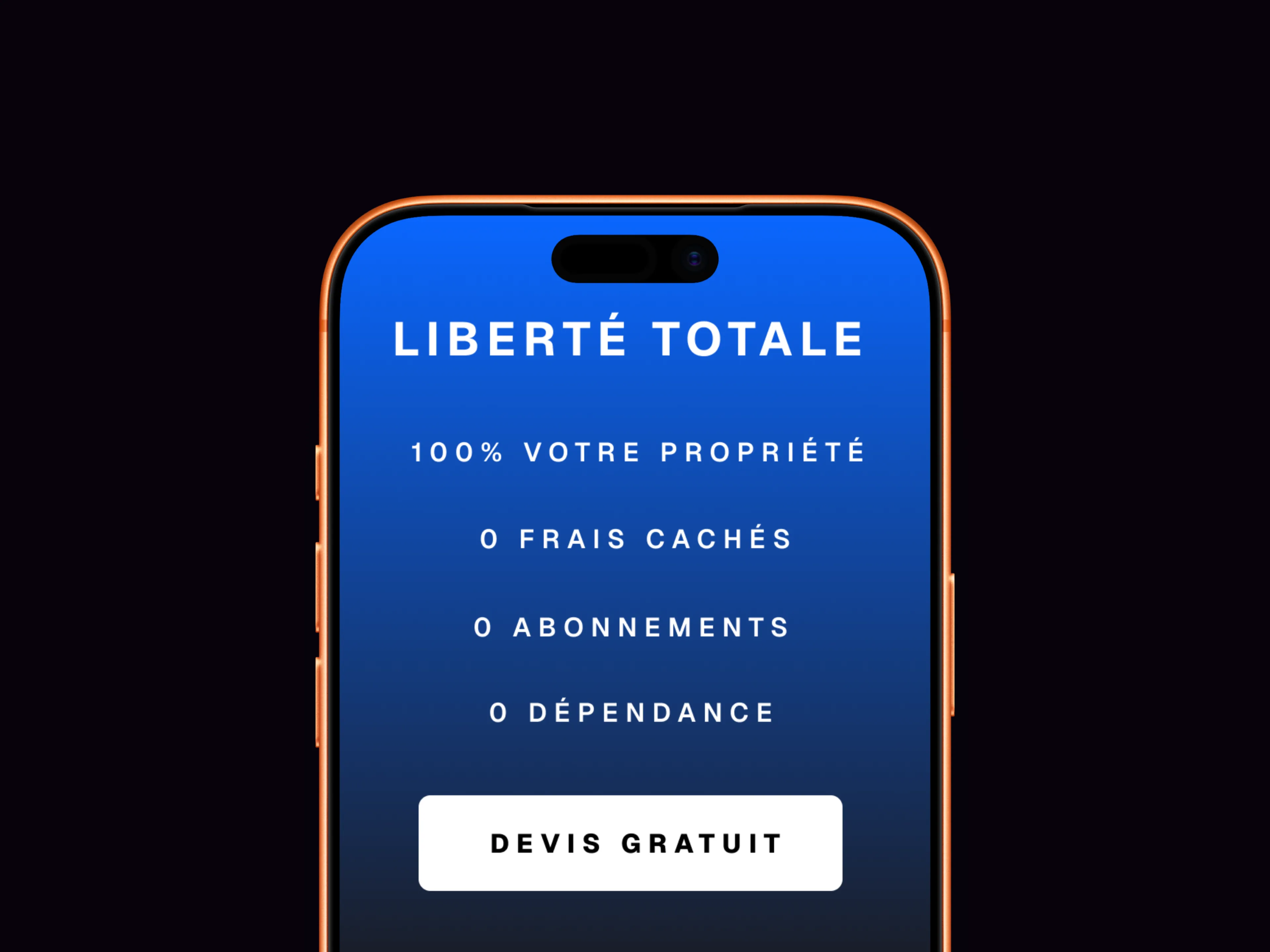 mockup iphone qui affiche les promesses de studio itera
