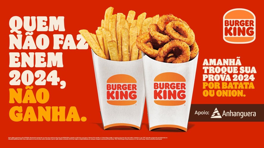 Burger King incentiva participação no ENEM em nova campanha