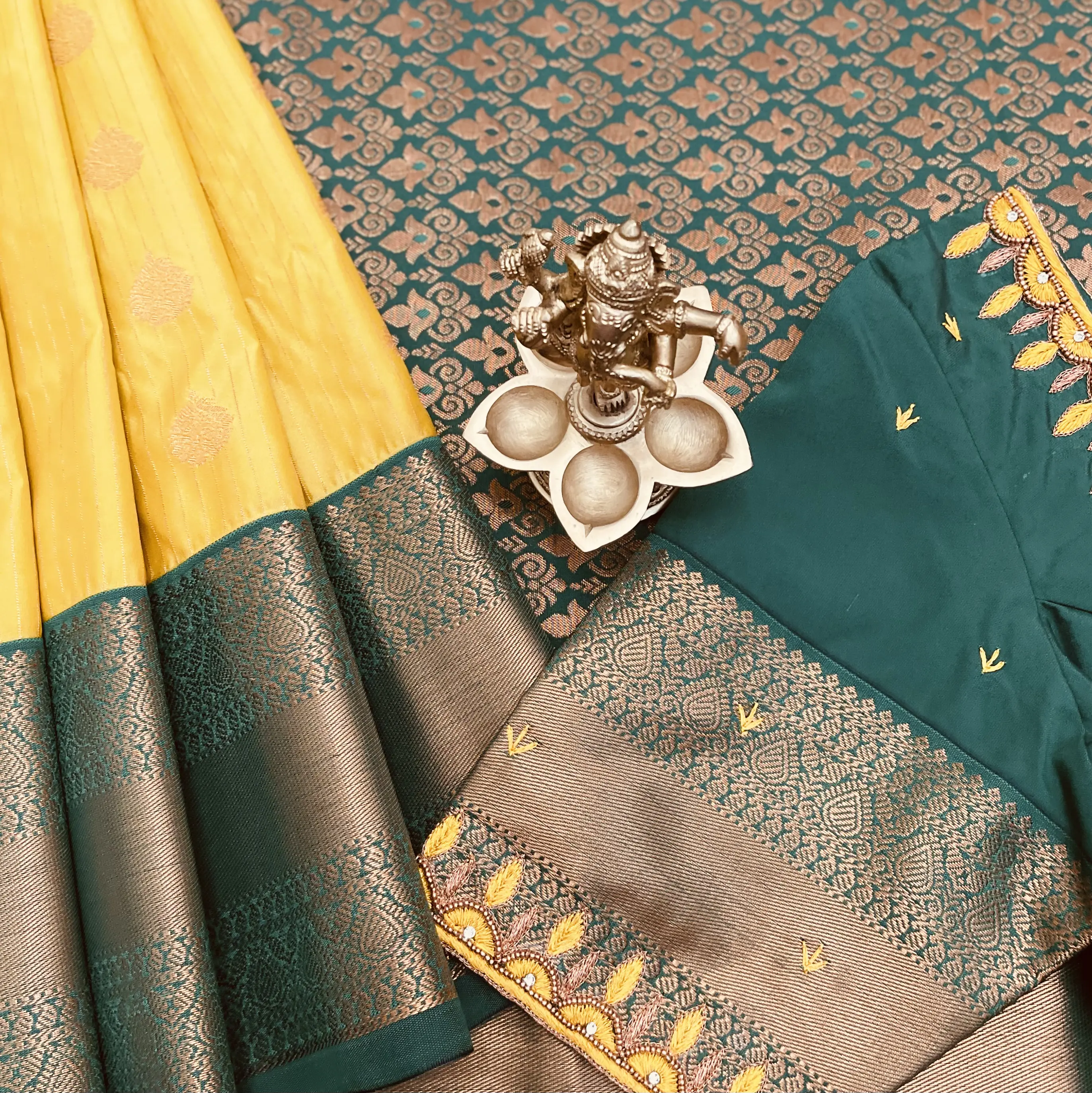 Lemon Yellow Semi Kanchivaram Art Silk Saree