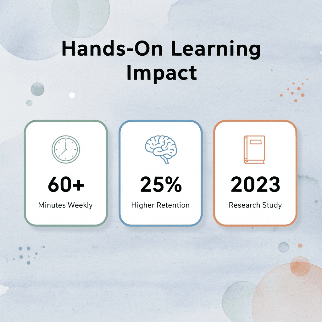 Statistics showing the impact of hands-on science learning