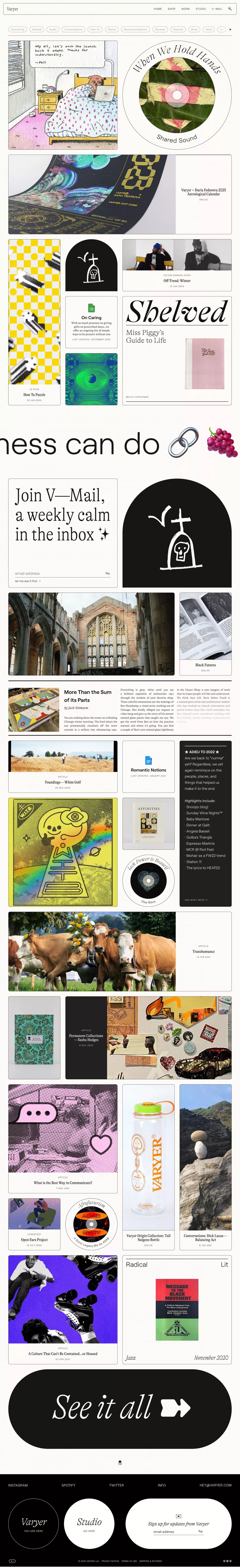Home blog page screenshot showcasing Design and Art design