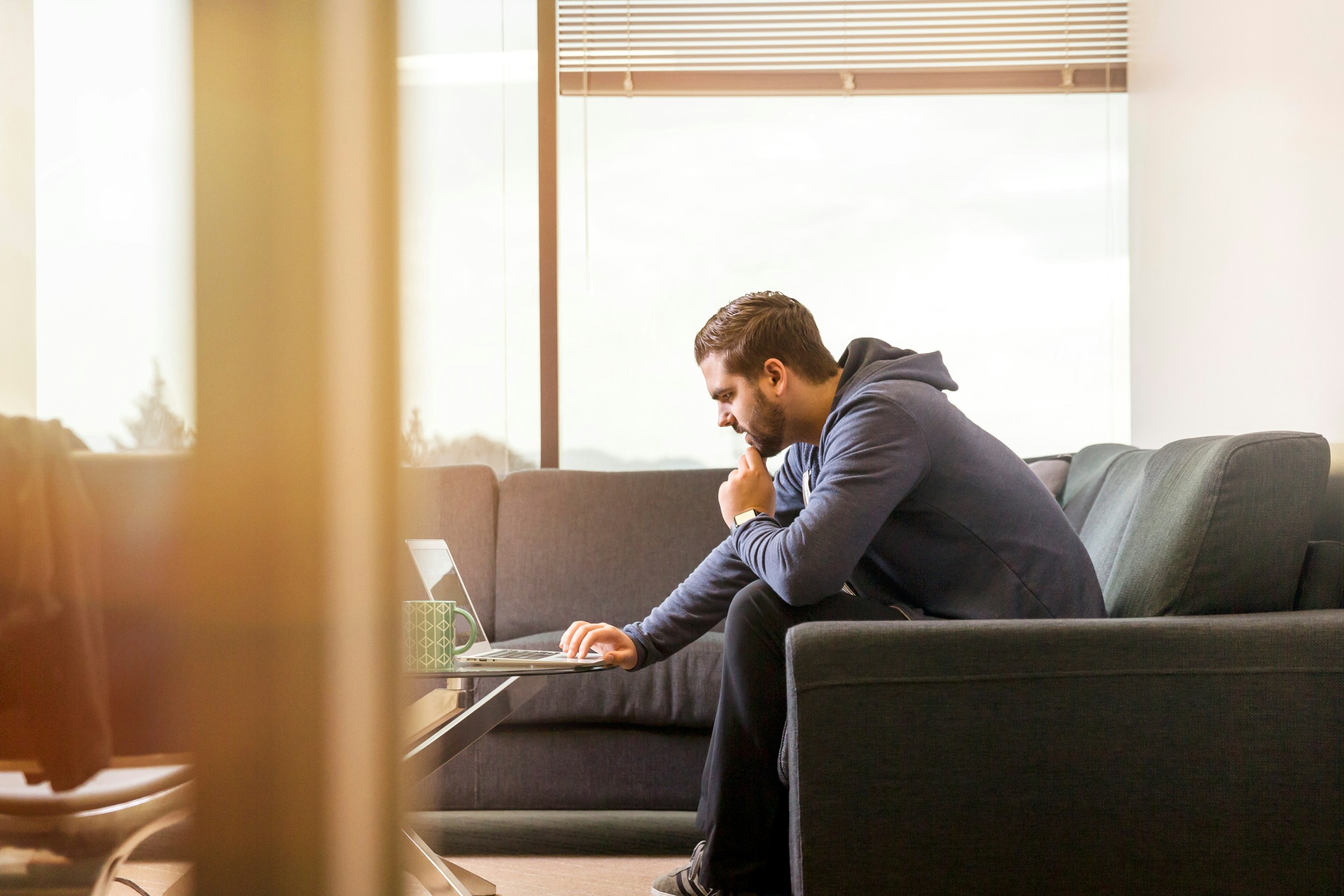 man on laptop - Automated Answering Service for Business