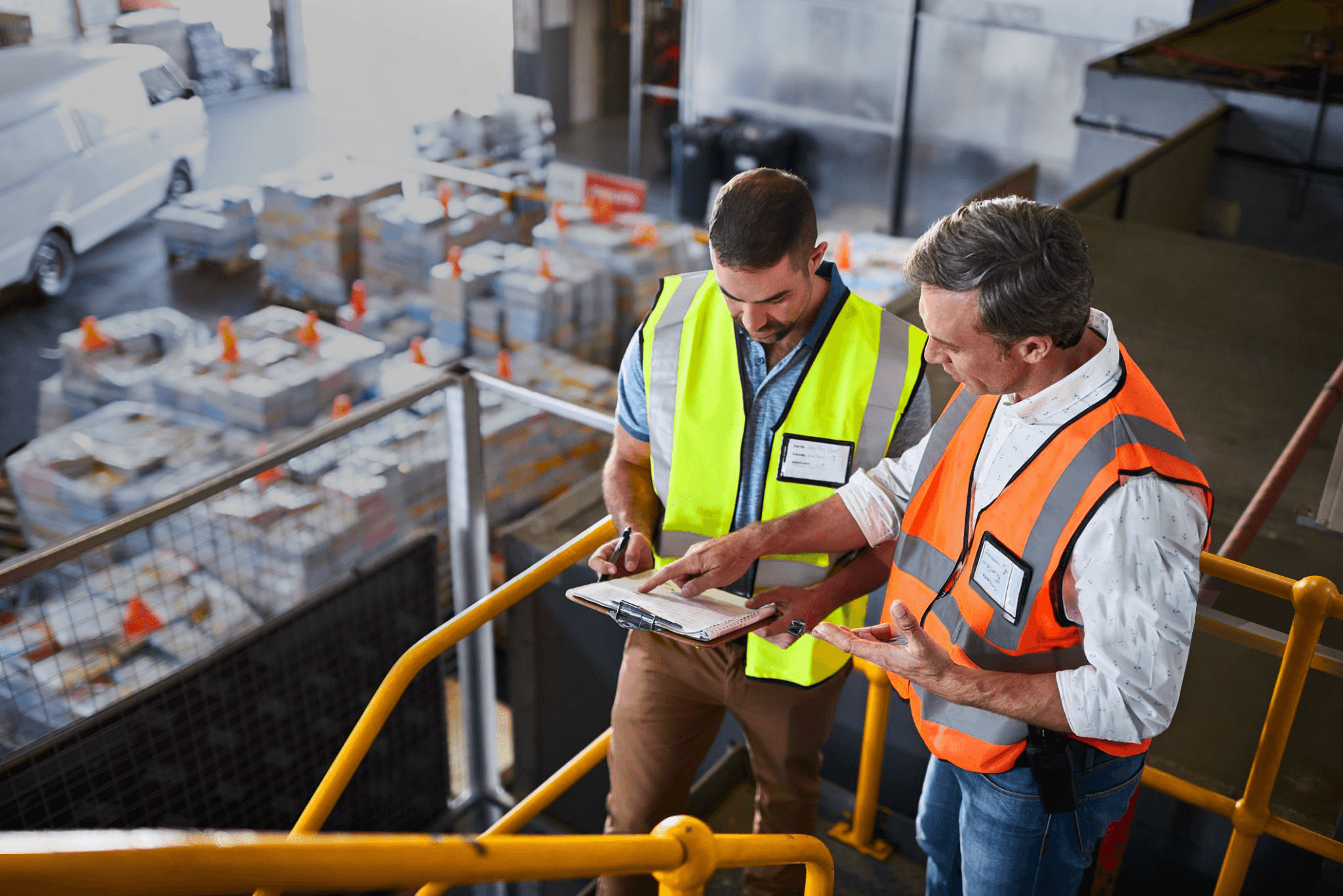 a warehouse worker scanning a parcel