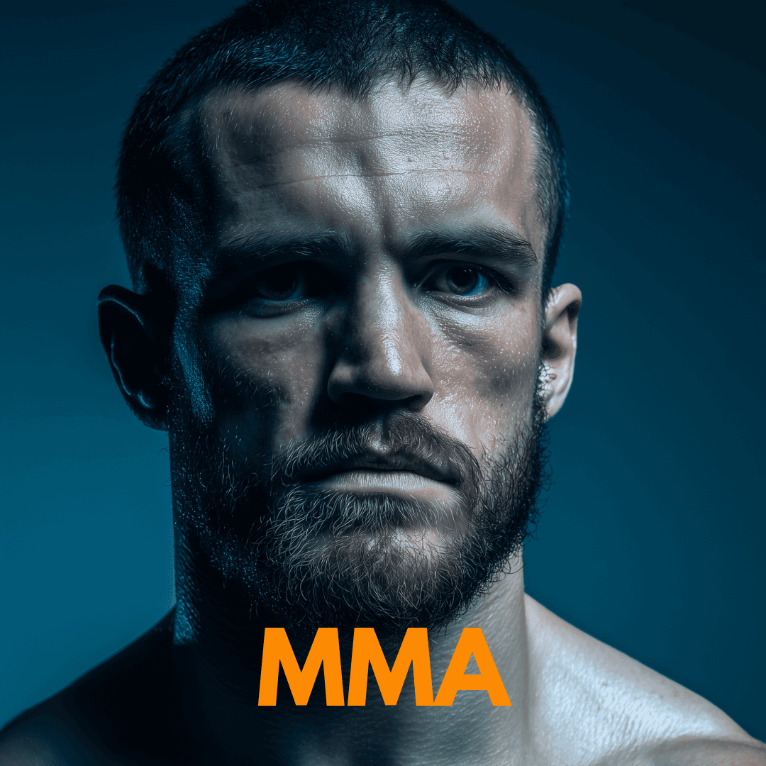 close-up of male MMA fighter