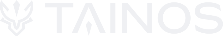 White TAINOS Logo with Icon