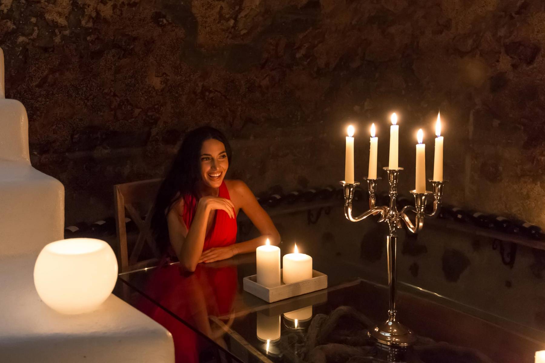 Dining area in Opera Mansion Santorini