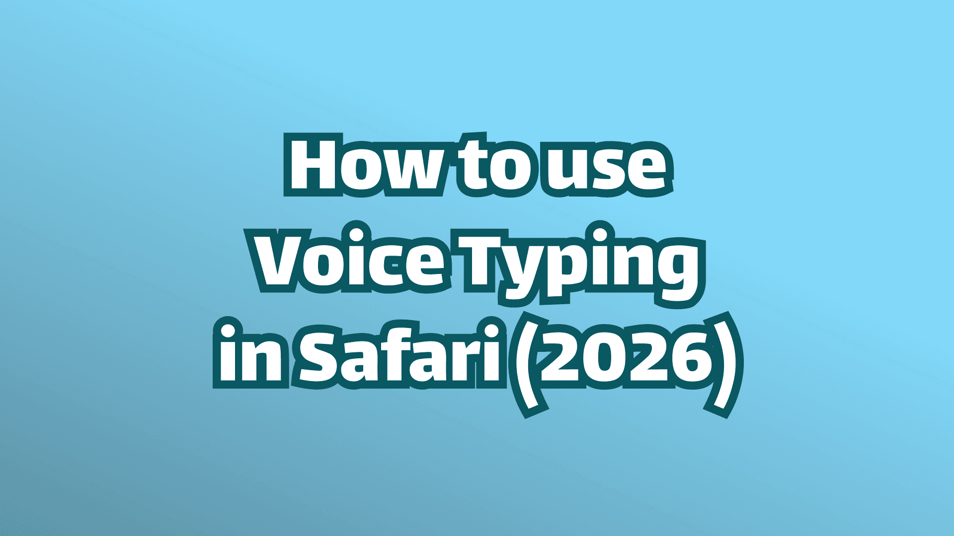 カバー画像: Safariで音声入力を使用する方法 (2026)