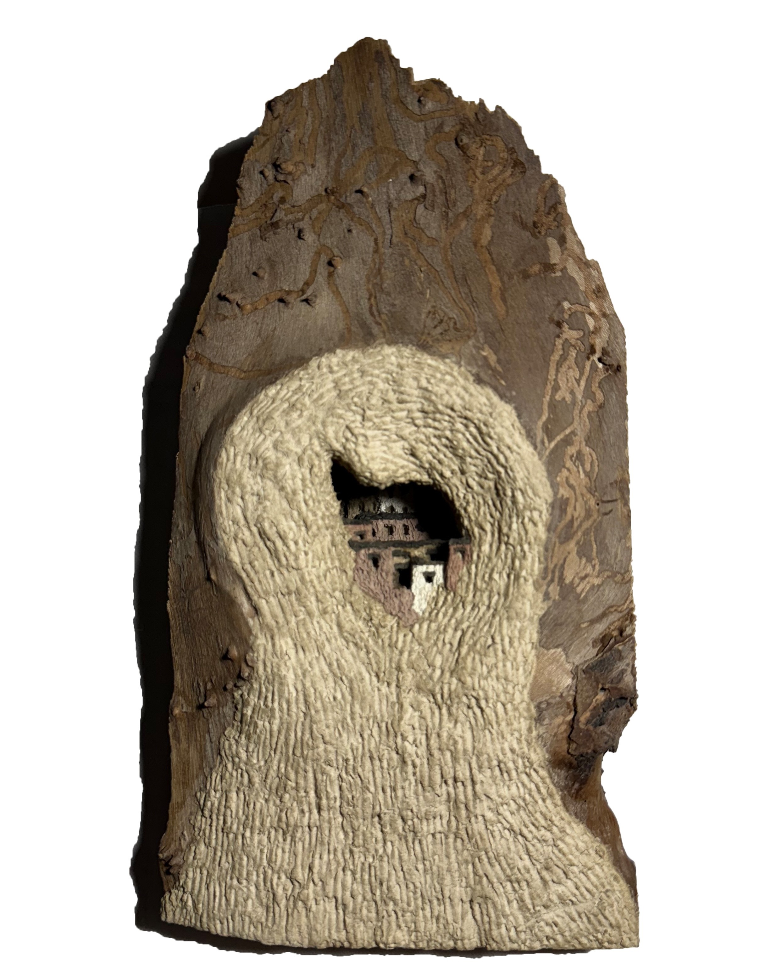 herd of sheep on road painting