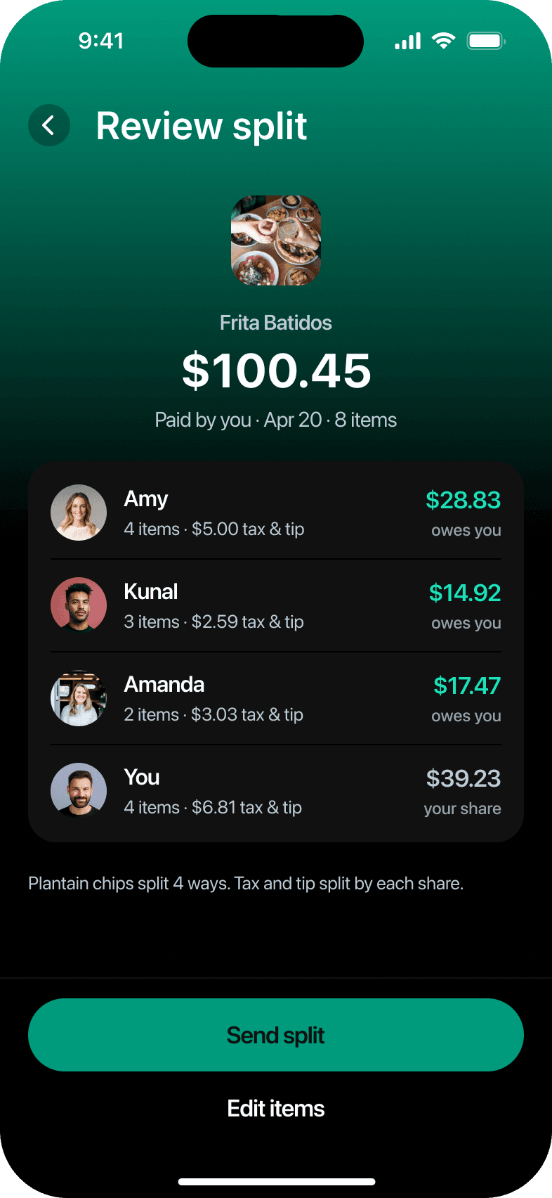 Review split, every share adds up to $100.45