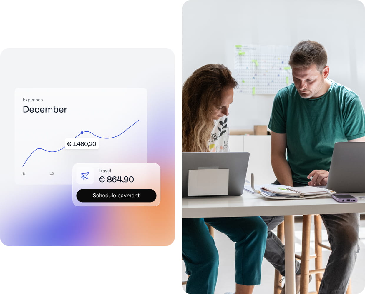 Coworkers discussing a project