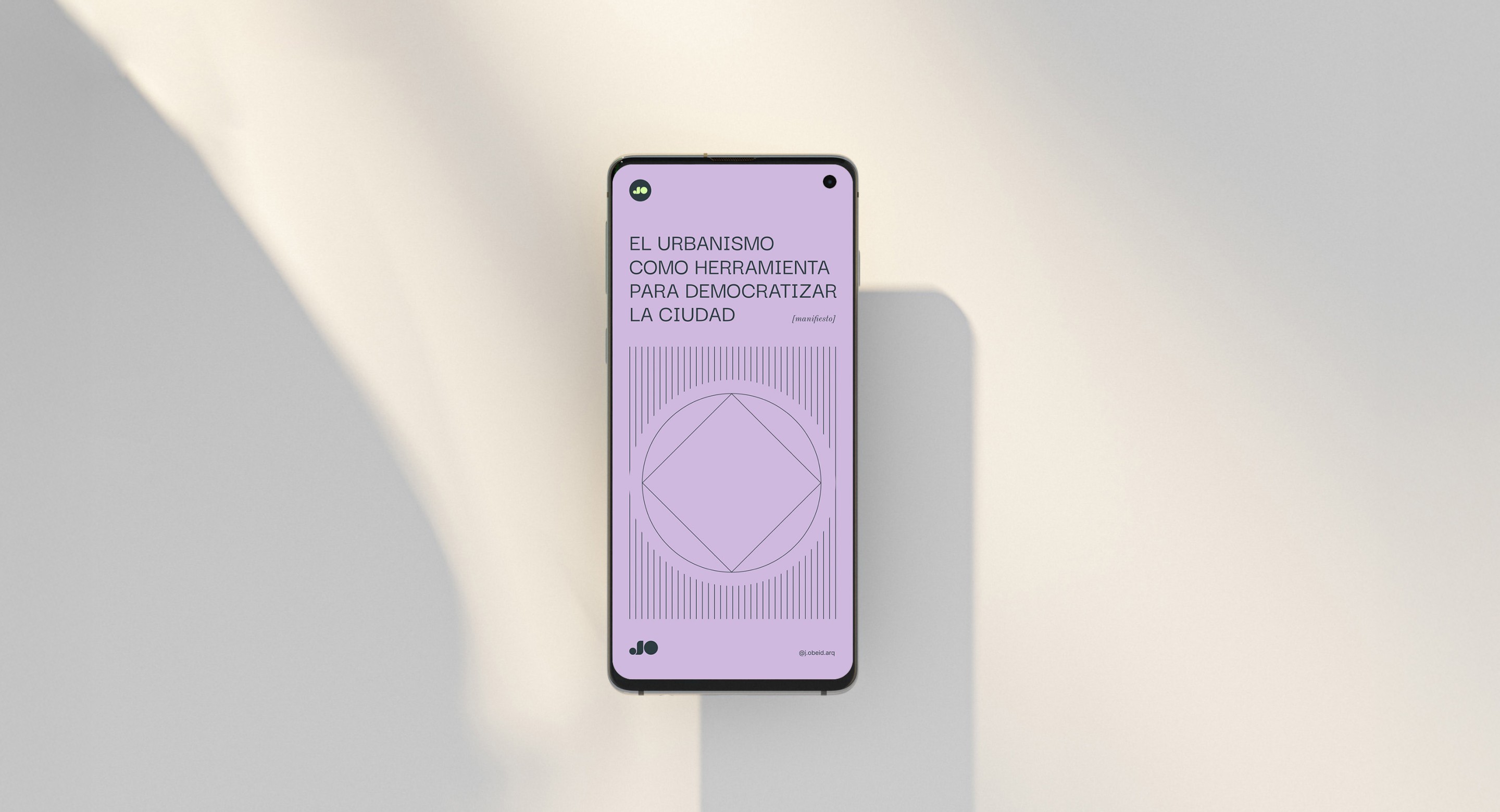 Mobile screen showing typographic system for Josefina Obeid brand