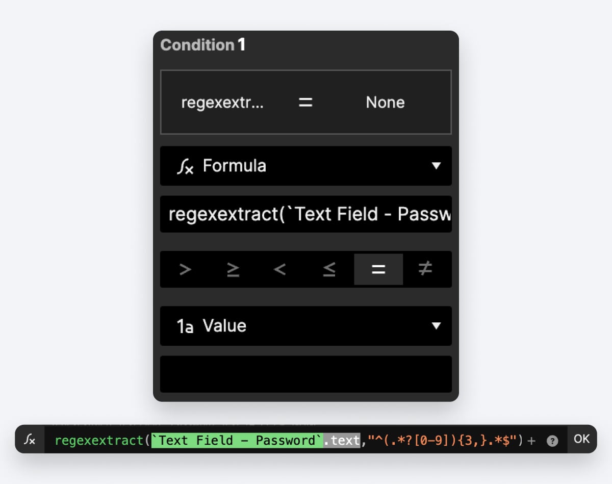 condition pattern match number