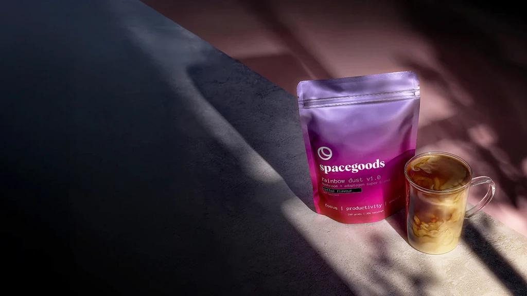 Space Goods mushroom supplement products with natural wellness ingredients