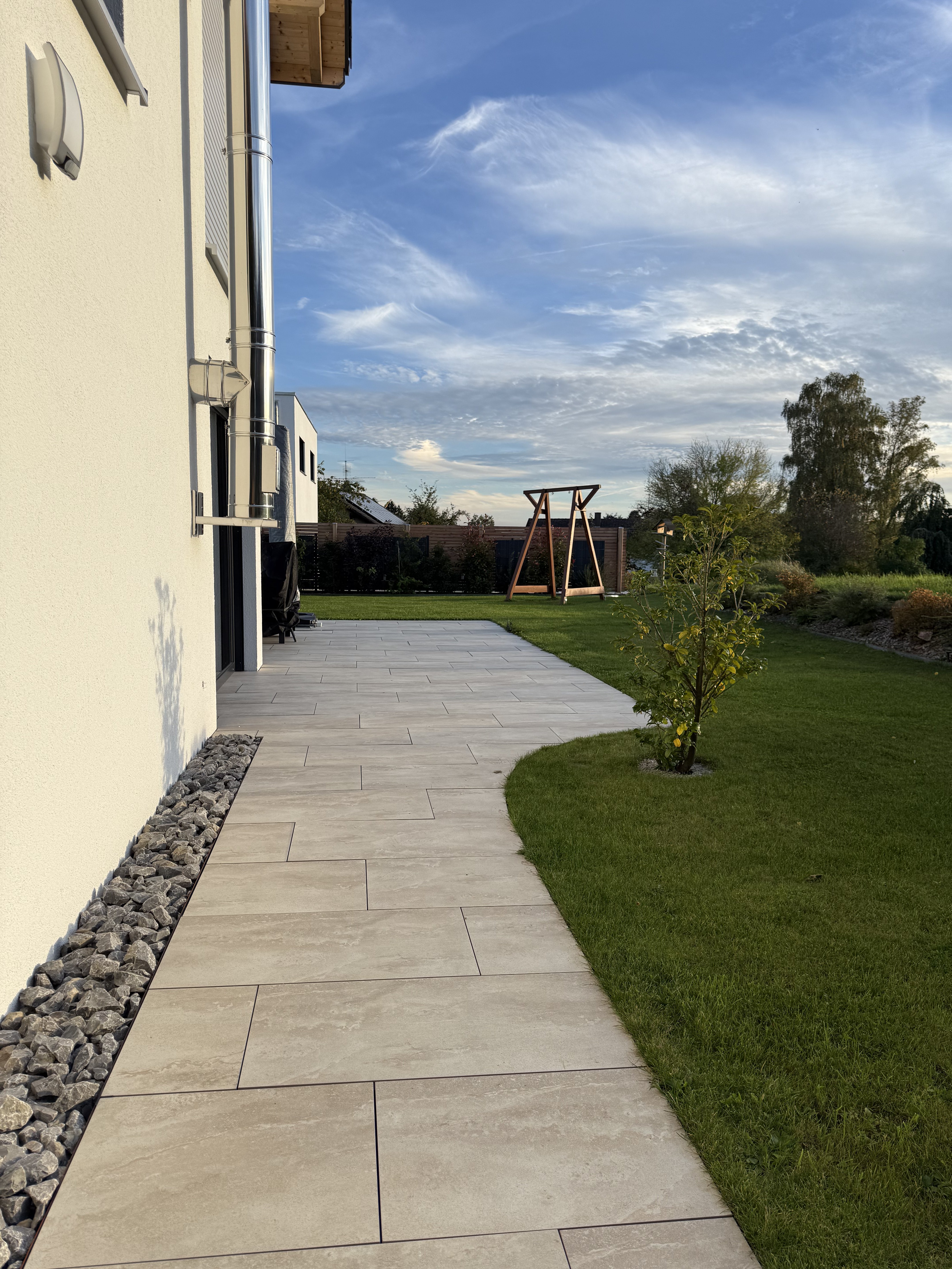 green grass field with trees
