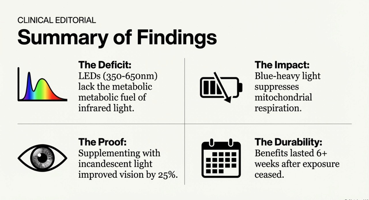 nature study results Glen Jeffery LEDs colour vision incandescent infrared