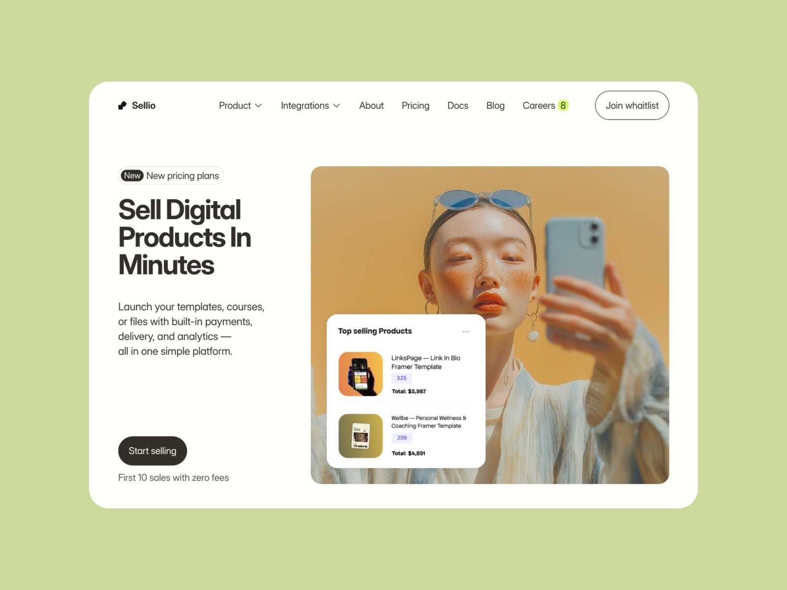 Sellio — 极简现代 SaaS 产品官网设计灵感