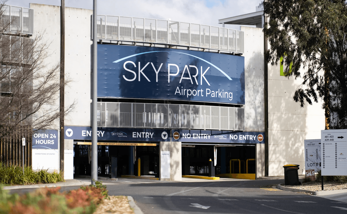 Skypark Melbourne signwriting with branded logo