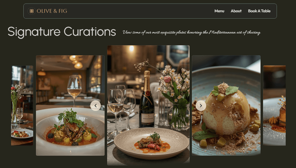Food photography featuring seasonal dishes and dining atmosphere