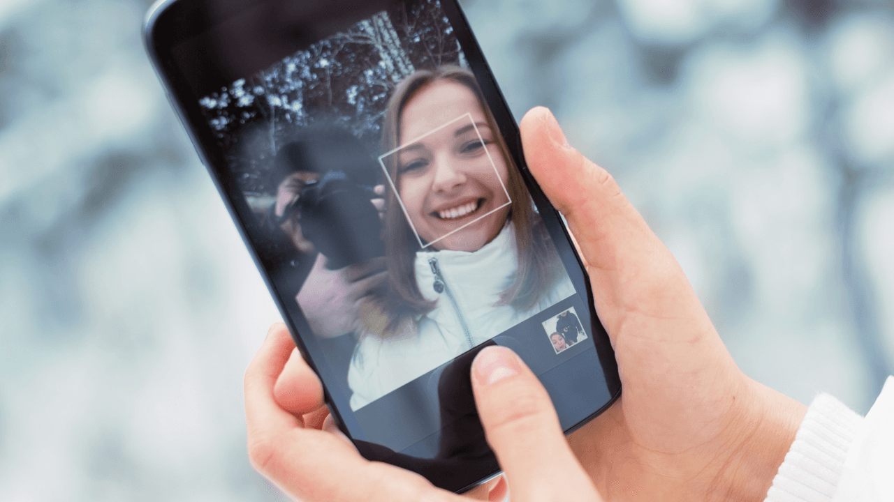Woman posting interactive Instagram stories.