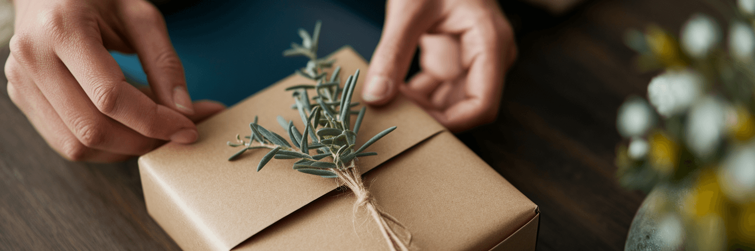Customer unwrapping thoughtfully packaged product.