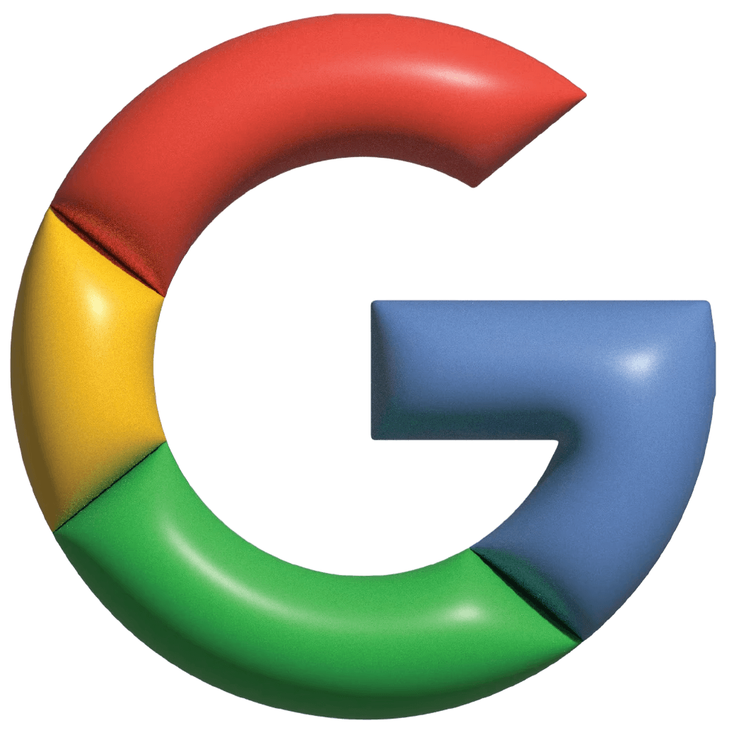 a colorful google logo on a blue background (Background Removed)