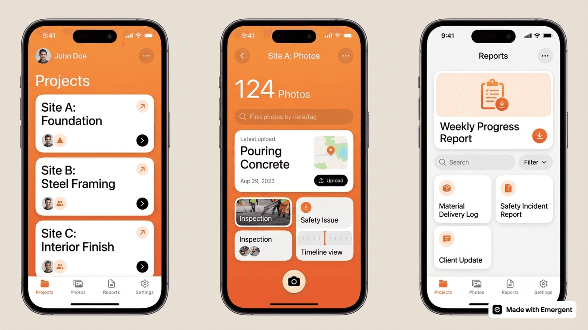 Construction Site Photo App Made With Emergent