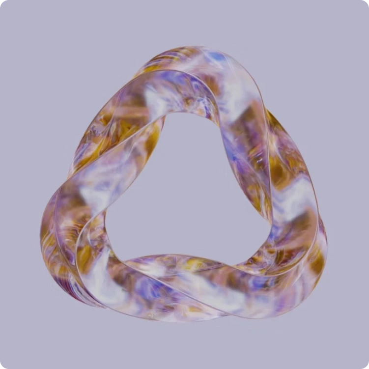 Abstract 3D Lavender glass trefoil knot symbolizing ‘Our Vision ’