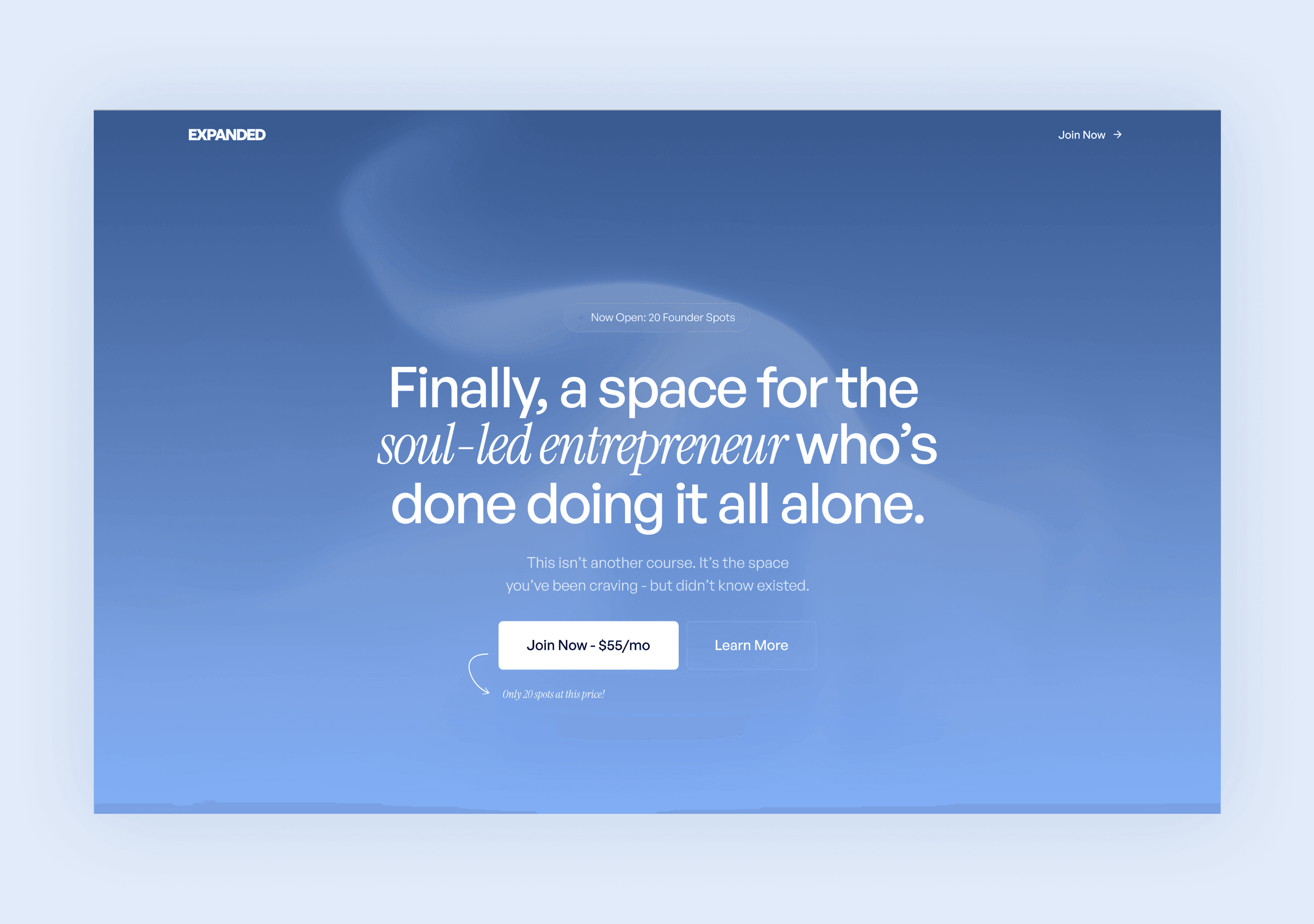 Hero section projeto Expanded