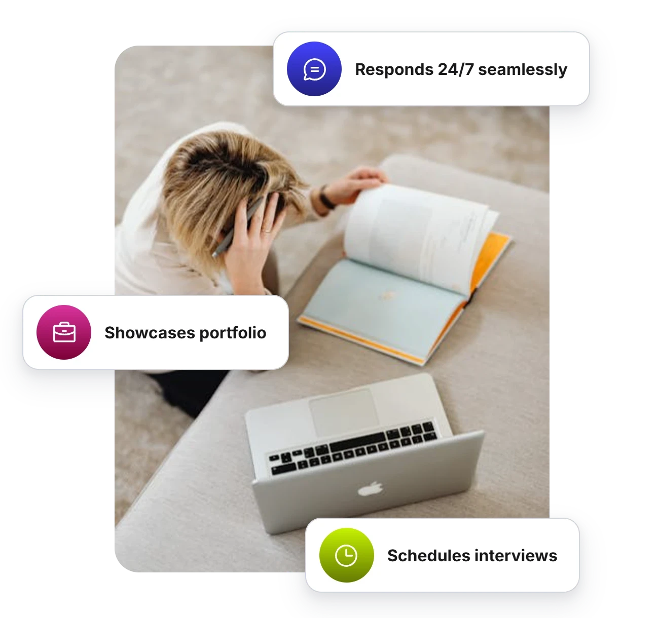 AI-powered student assistant presenting portfolio
