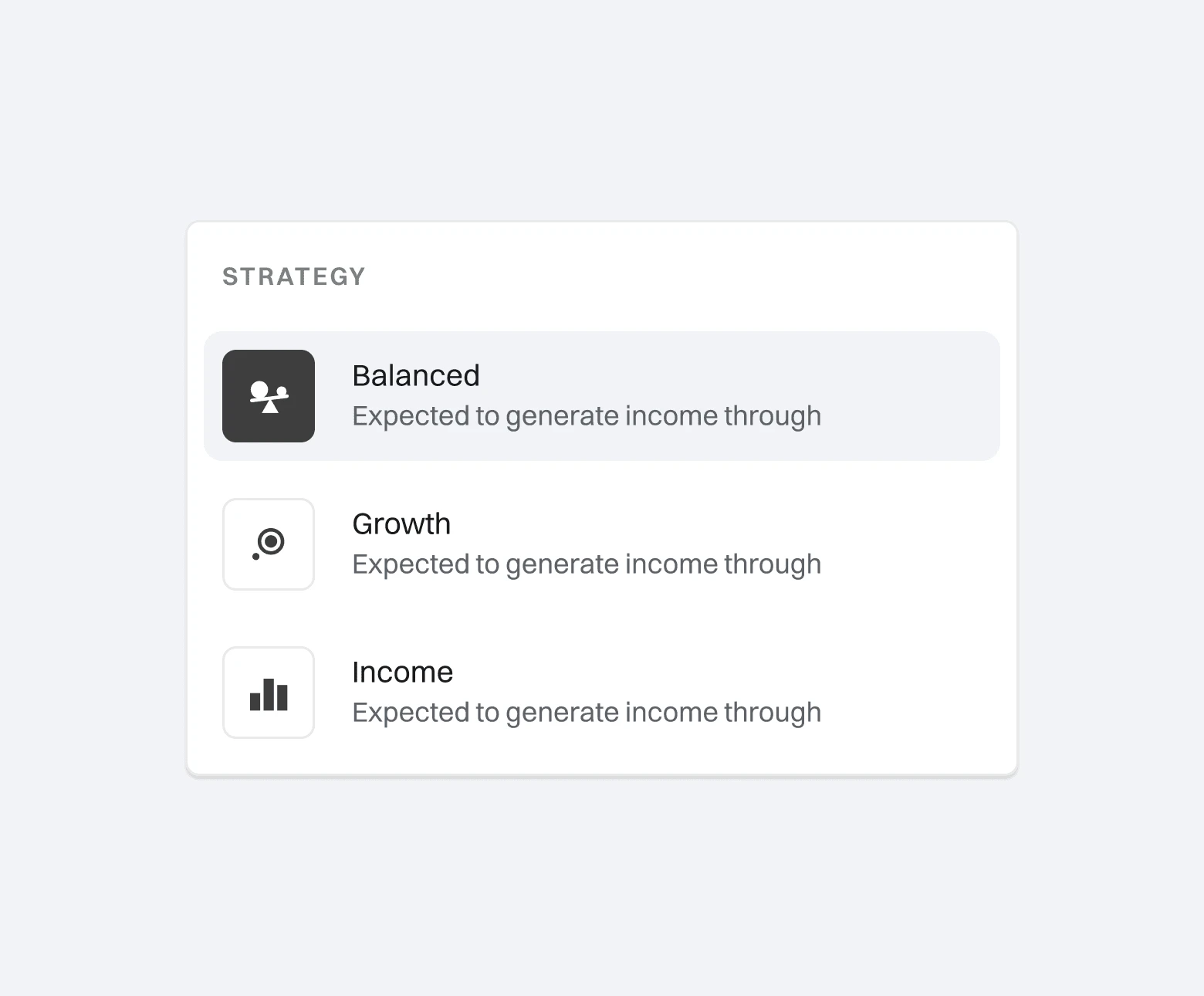 Investment Strategy Selector