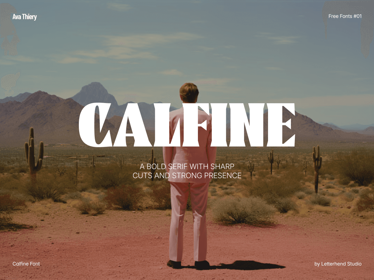 Calfine bold serif font cover by Letterhend Studio — free font for personal use