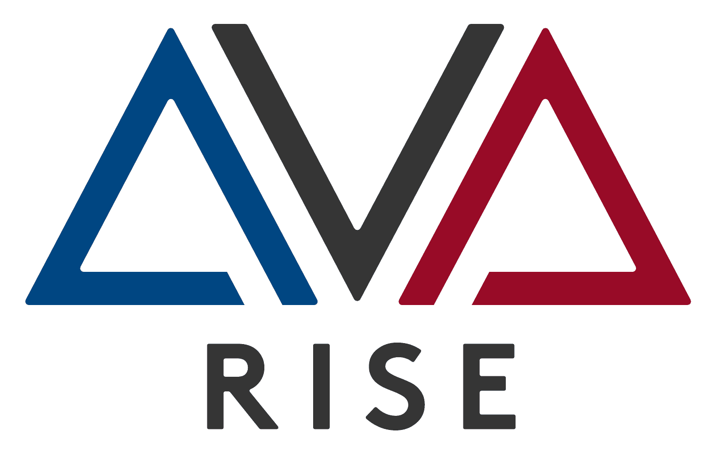 Elevate AVA Rise logo – the word Rise in bold lettering accompanied by the Elevate AVA branding, in the Elevate Platform Lifts colour scheme of red, blue, and dark grey