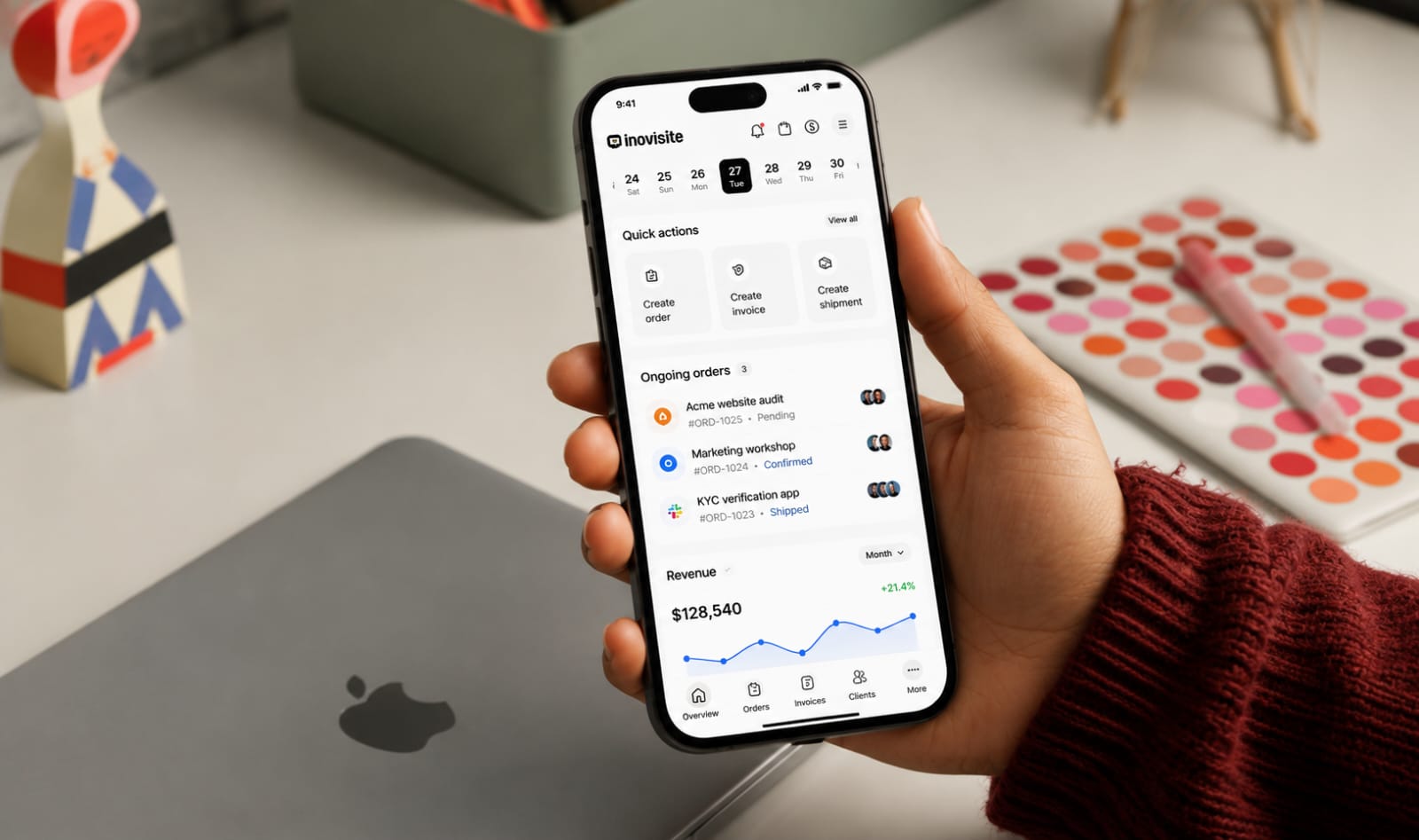 A mockup of Freelio's mobile app