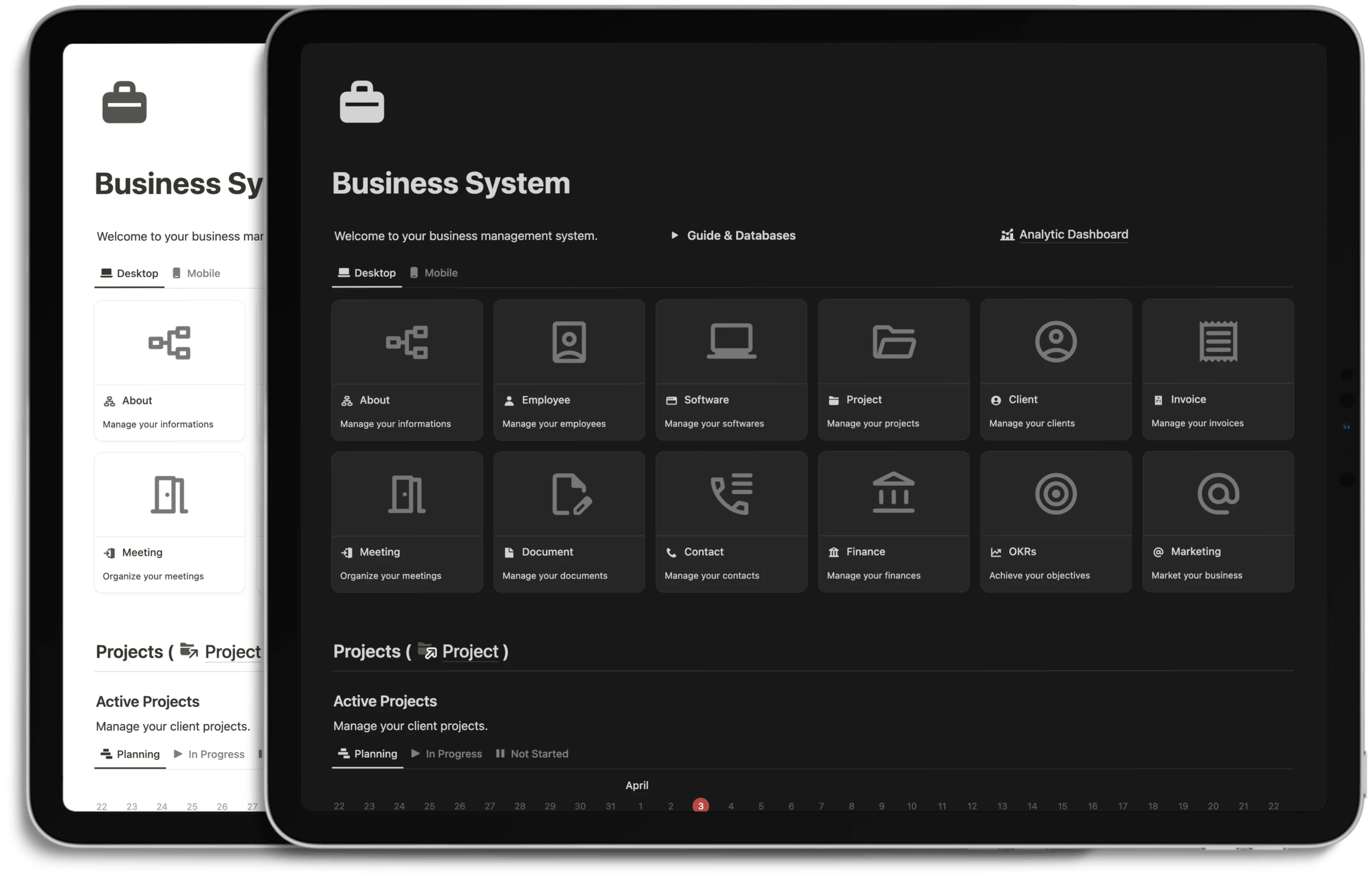 Notion Business System - Light/Dark Mode