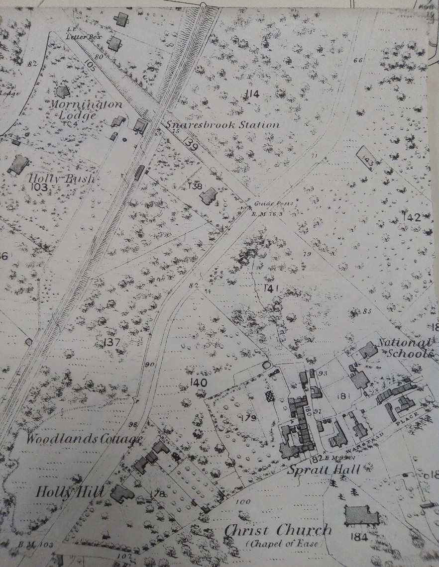 Ordnance Survey map showing The Hollies and neighbouring Victorian villas