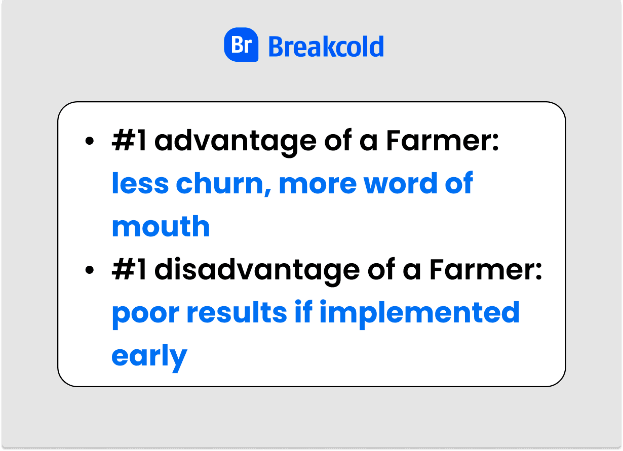 Hunter vs Farmer Sales Farmer Advantage and Disadvantage | Breakcold