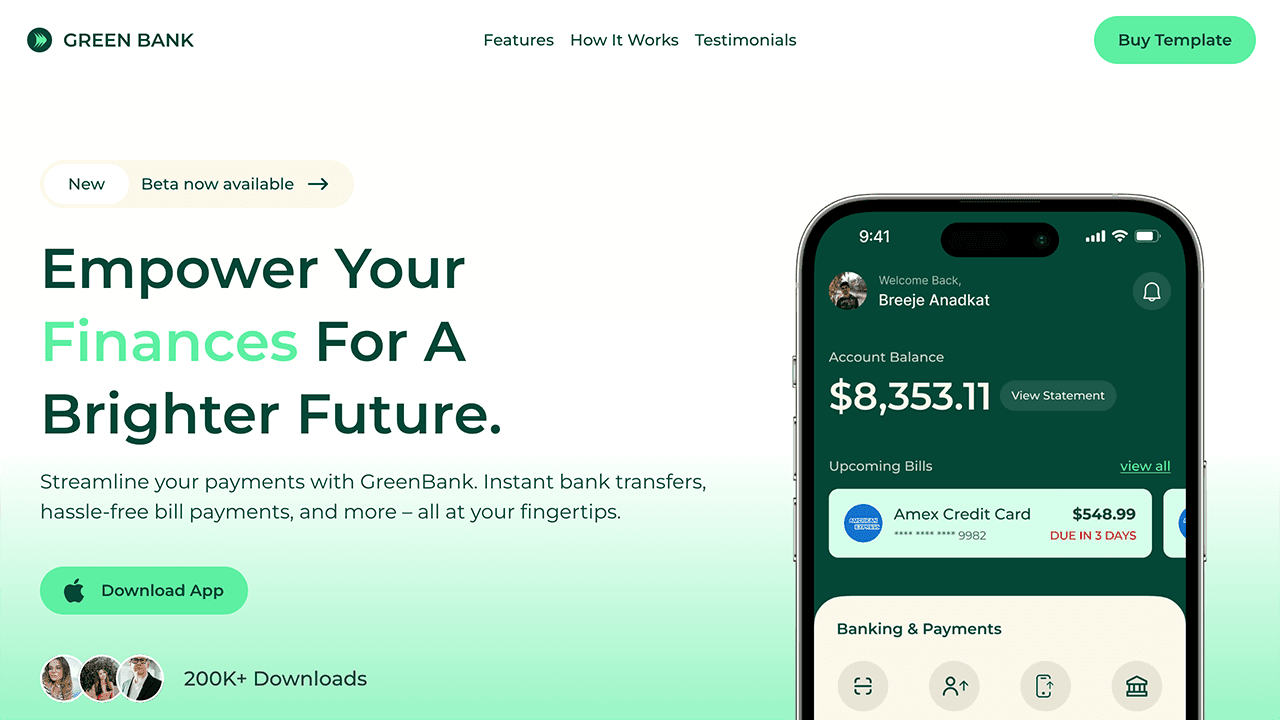 Green Bank Framer template