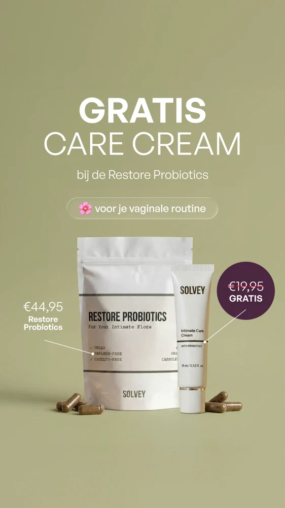 Gratis Care Cream bij de Restore Probiotics - €44,95 Restore Probiotics + €19,95 gratis Intimate Care Cream voor je vaginale routine