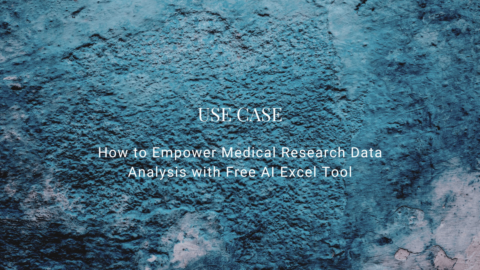 analyzing medical data with free AI excel tool