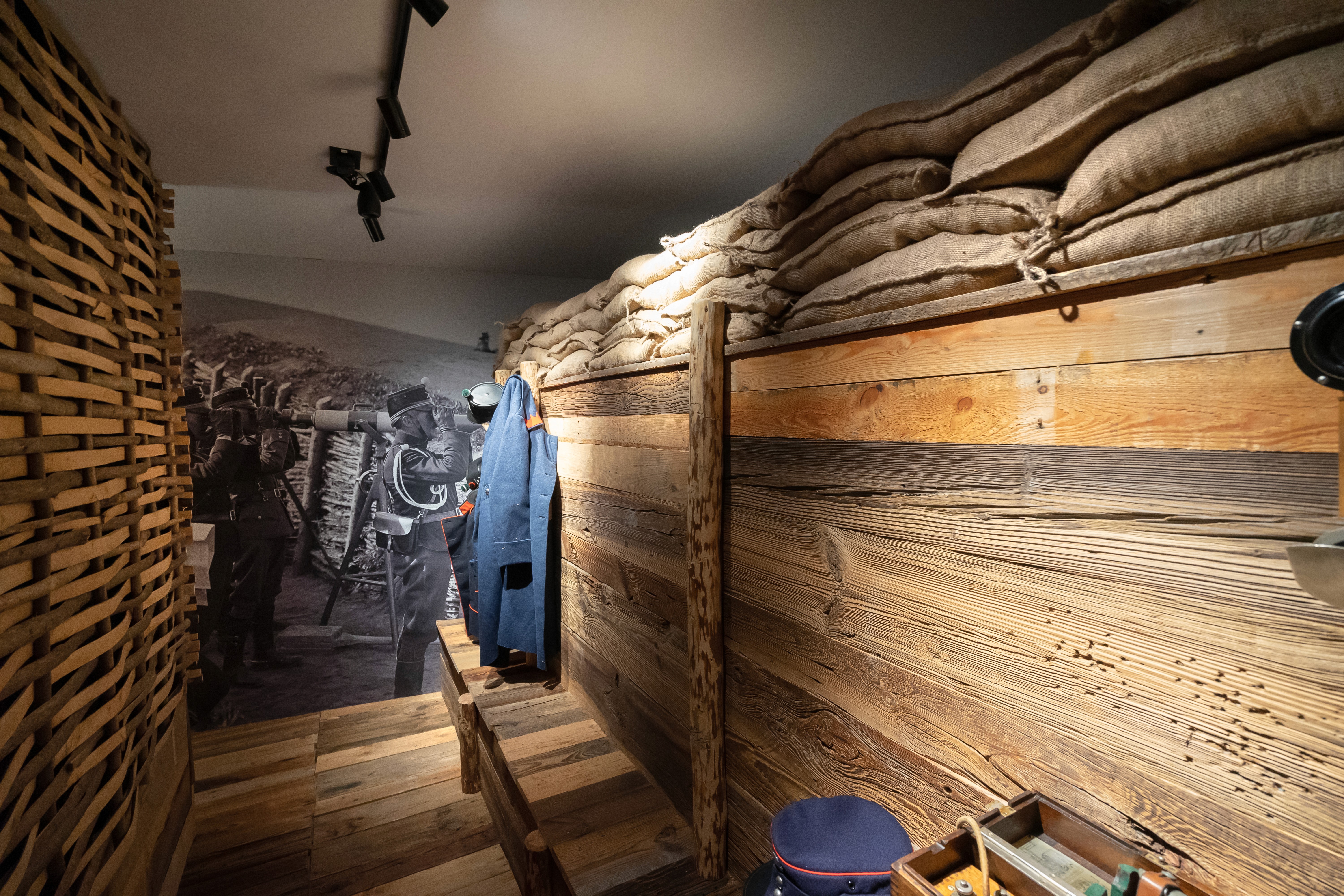 Reconstruction and creative direction of a trench   in an exhibition design concept of a museum retail for Switzerland 