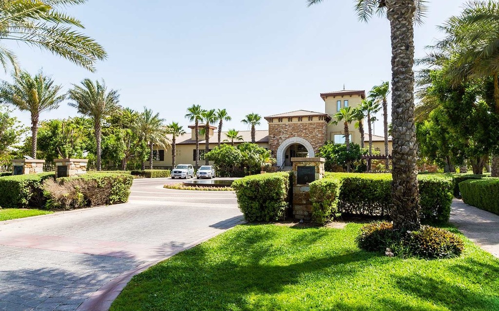 A large building in Hidd Al Saadiyat with a prominent sign reading "Al Jazira."