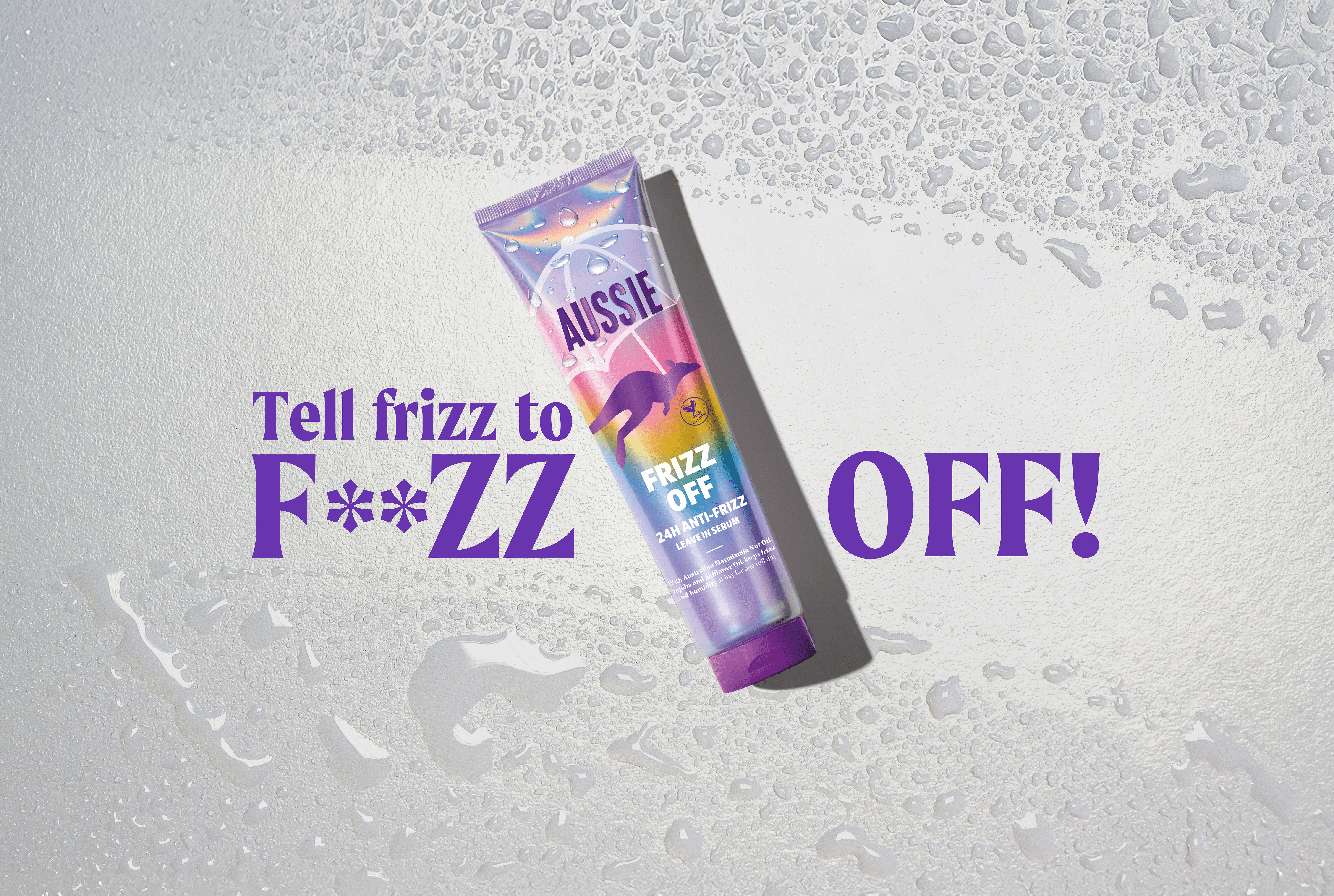 Punchy slogan for a bold hair product. Frizz off it's not juts a hair serum, it's a statement.
