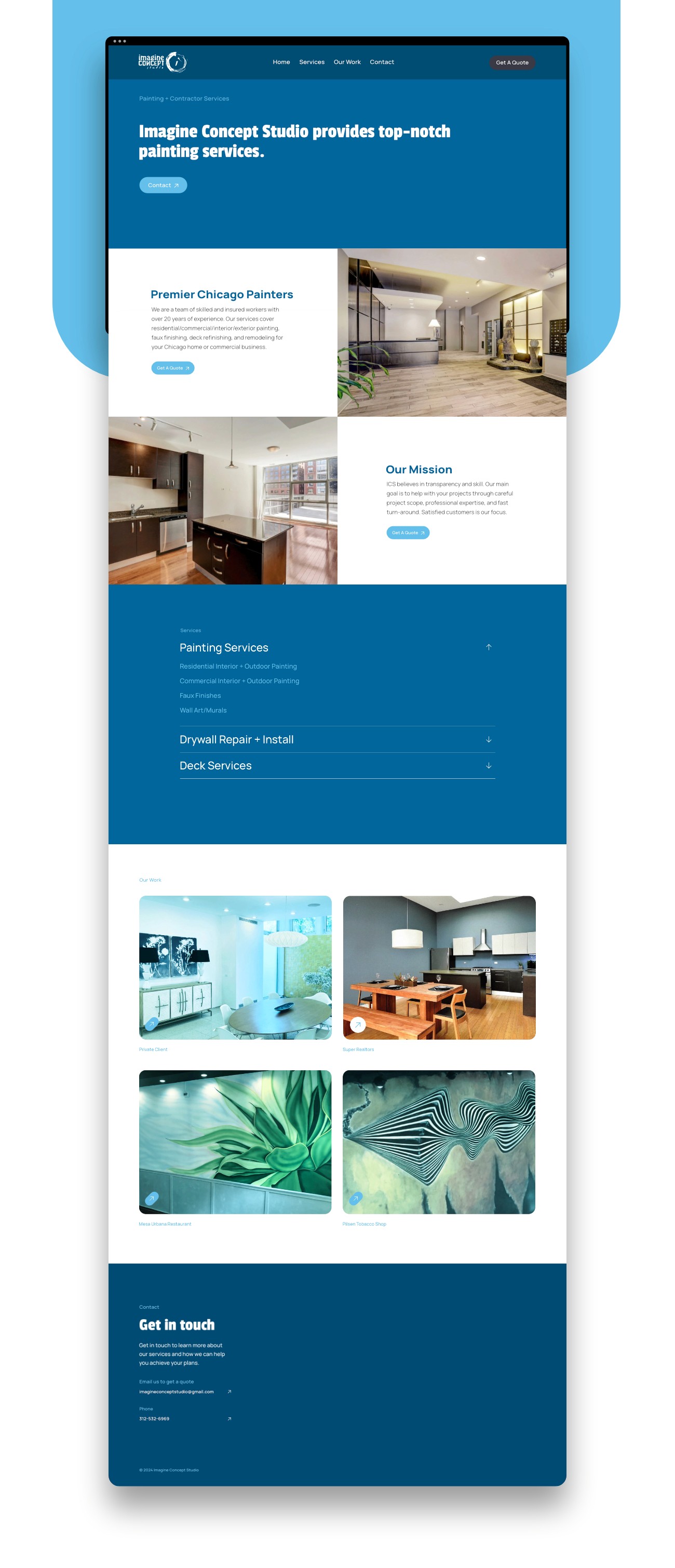 Imagine Concept Studio Web Design Layout