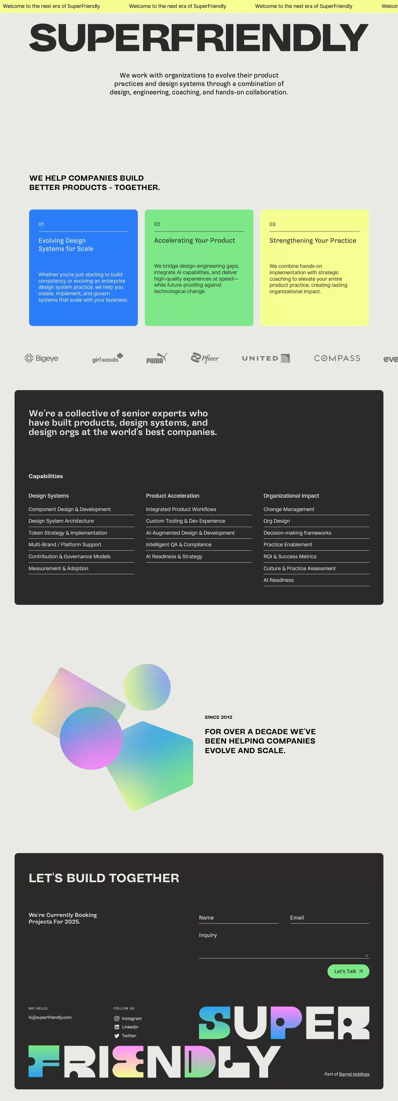 SuperFriendly portfolio page screenshot showcasing Design and Tech design