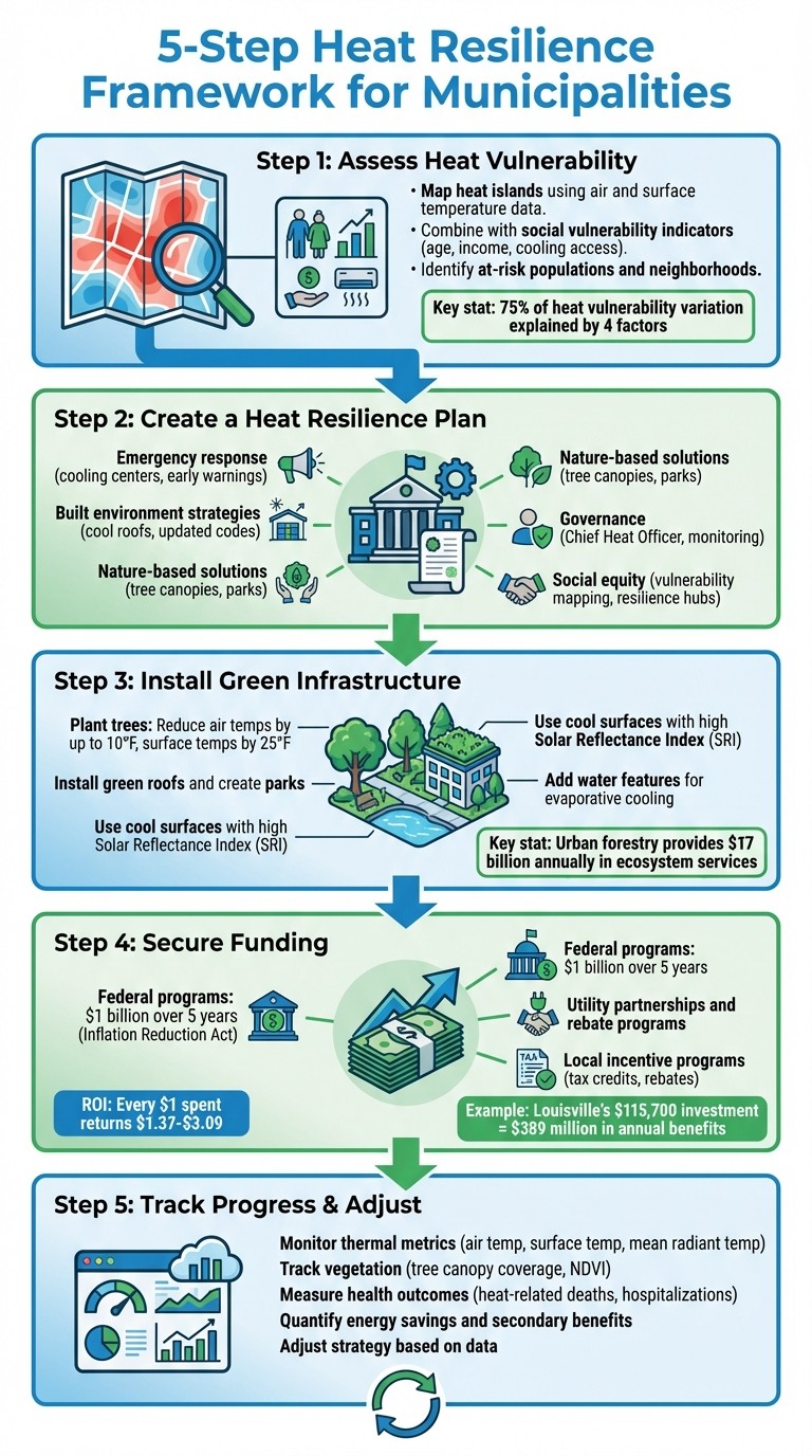 5-Step Heat Resilience Framework for Municipalities