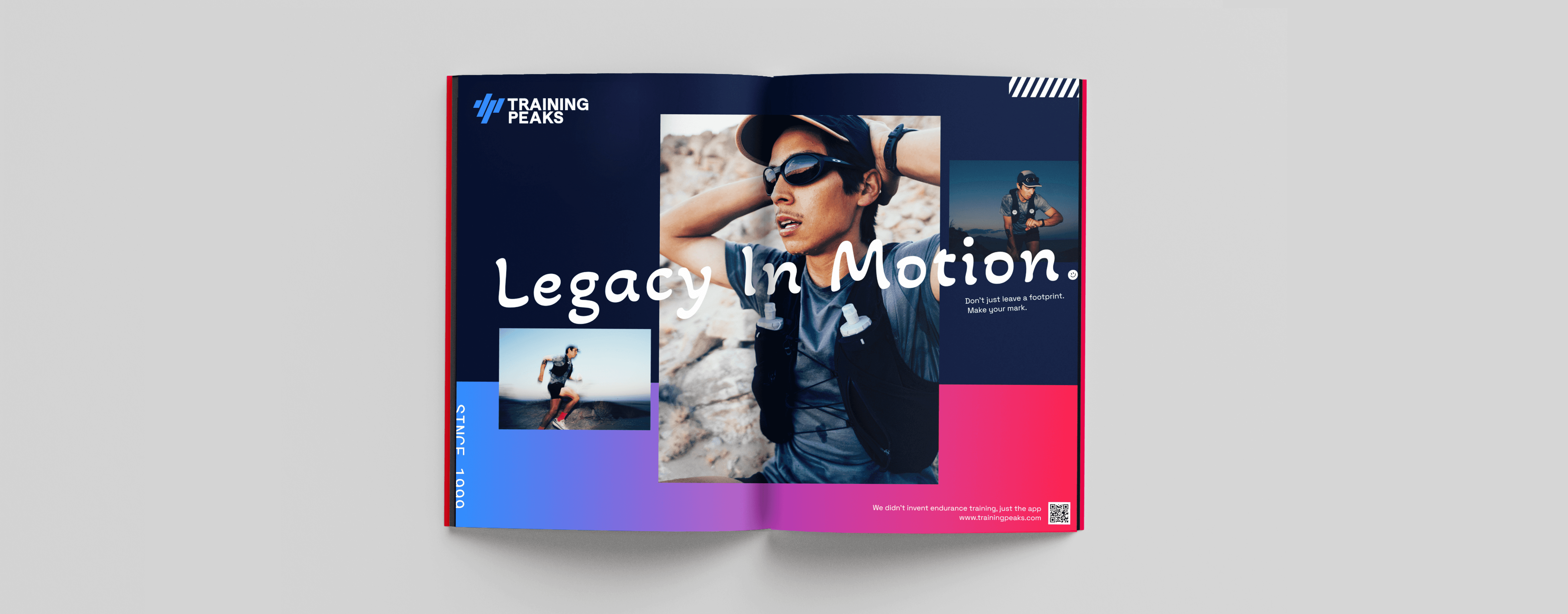 Training Peaks Legacy in Motion design spread and ad