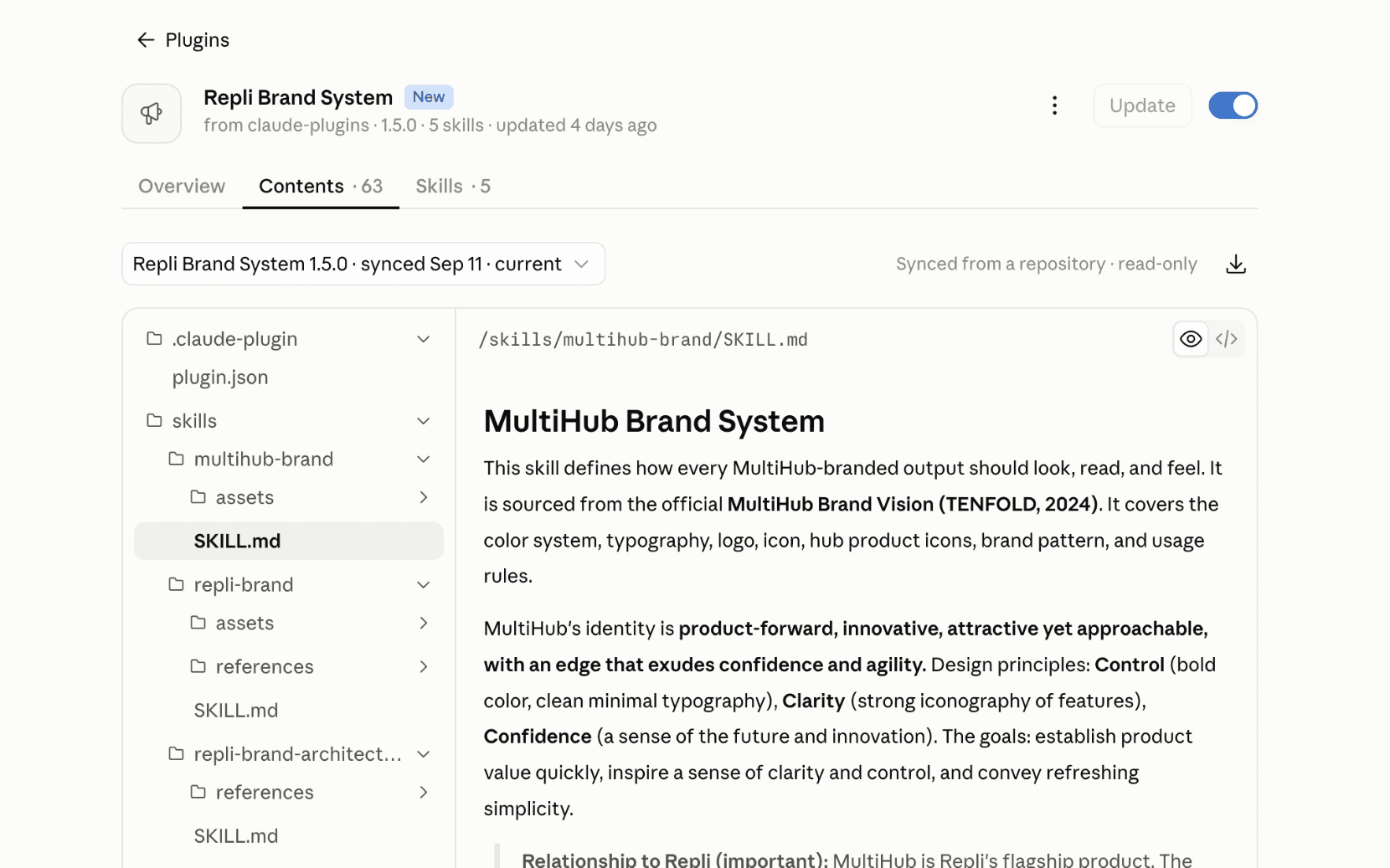 The Repli Brand System plugin